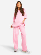Women's Oversized Lounge Set – Wide Leg Set