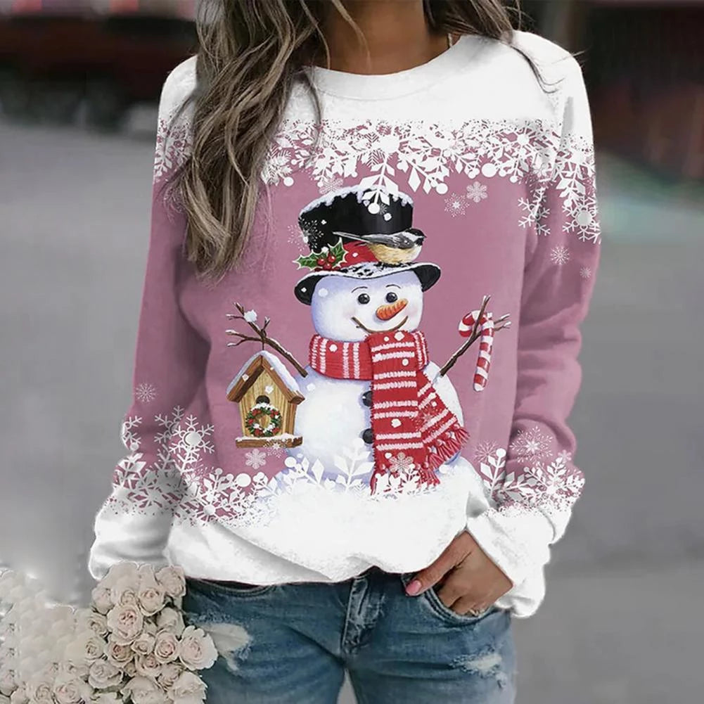 Women's Christmas Snowman Sweater – Festive Pattern Holiday Sweater