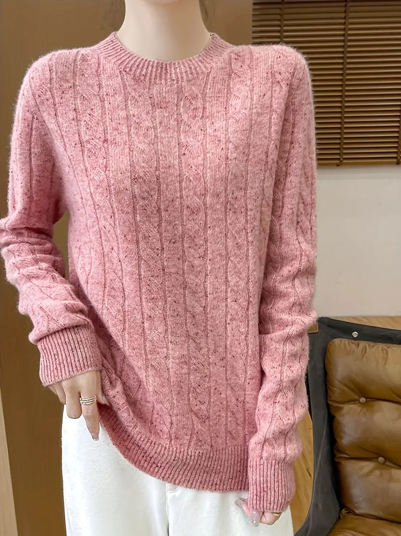 Women's Cable Knit Sweater – Classic Knit Sweater – Alice