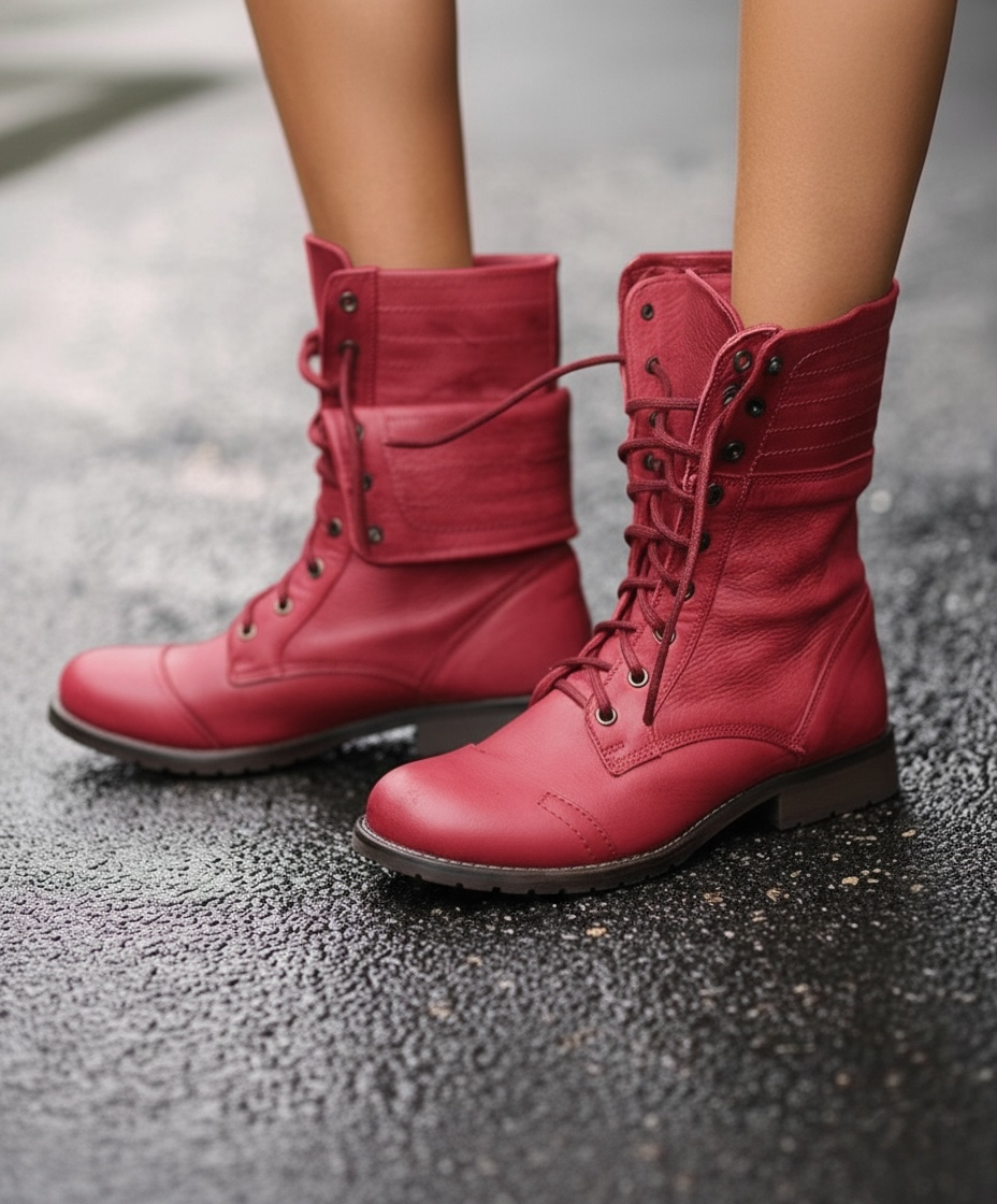 Women’s Vintage Lace-Up Boots – Retro Everyday Style - Rowena