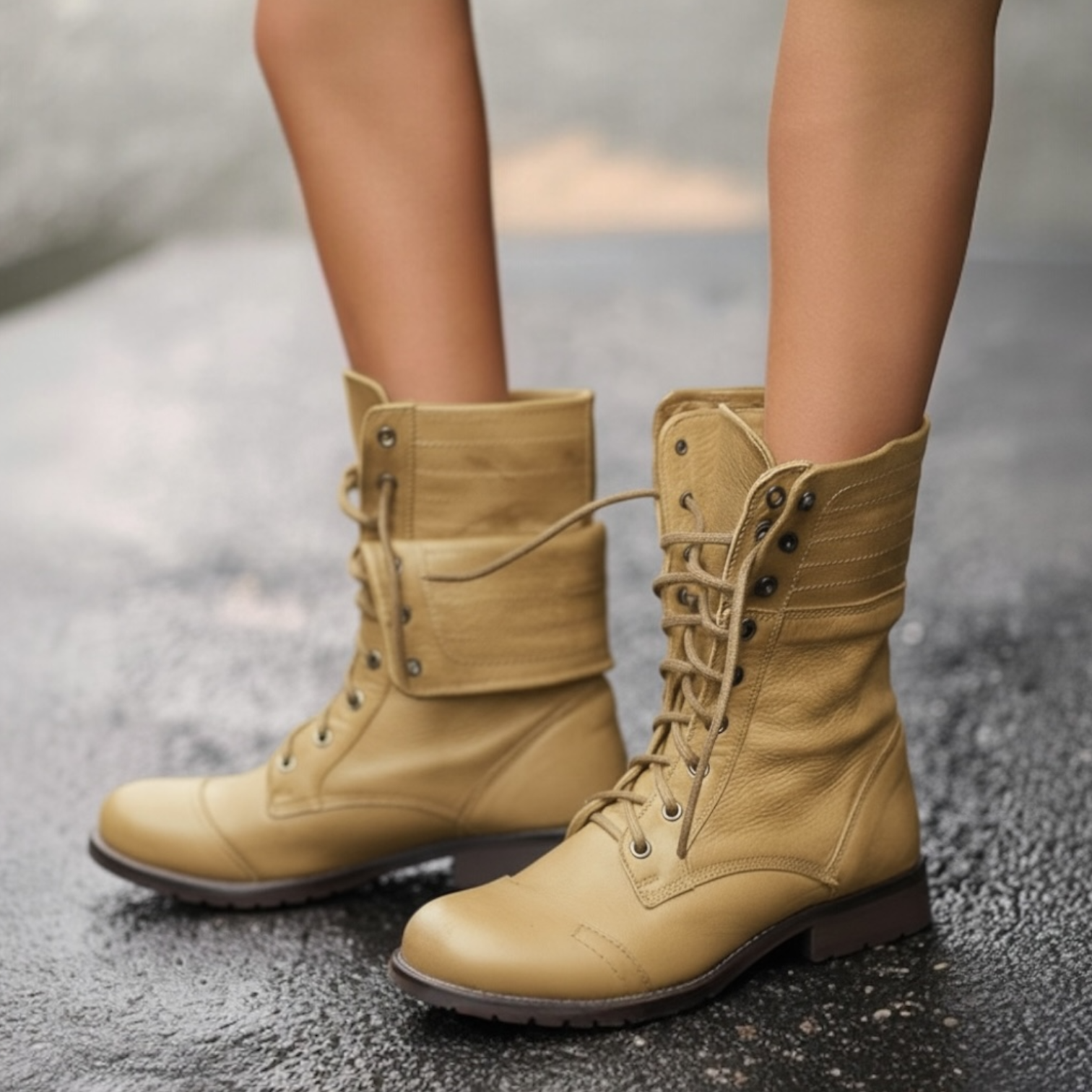 Women’s Vintage Lace-Up Boots – Retro Everyday Style - Rowena