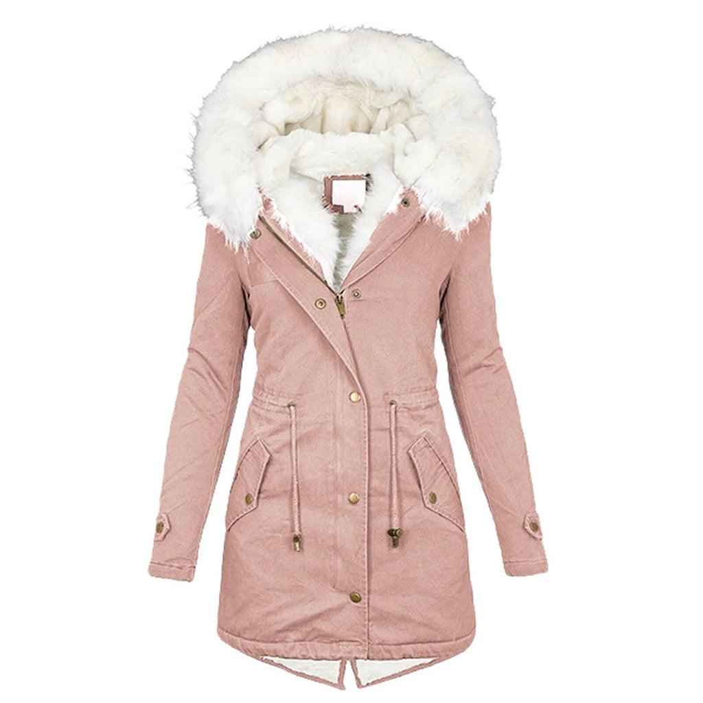 Women's Wind Resistant Winter Jacket – Hooded Fleece Lined Cold Weather Coat