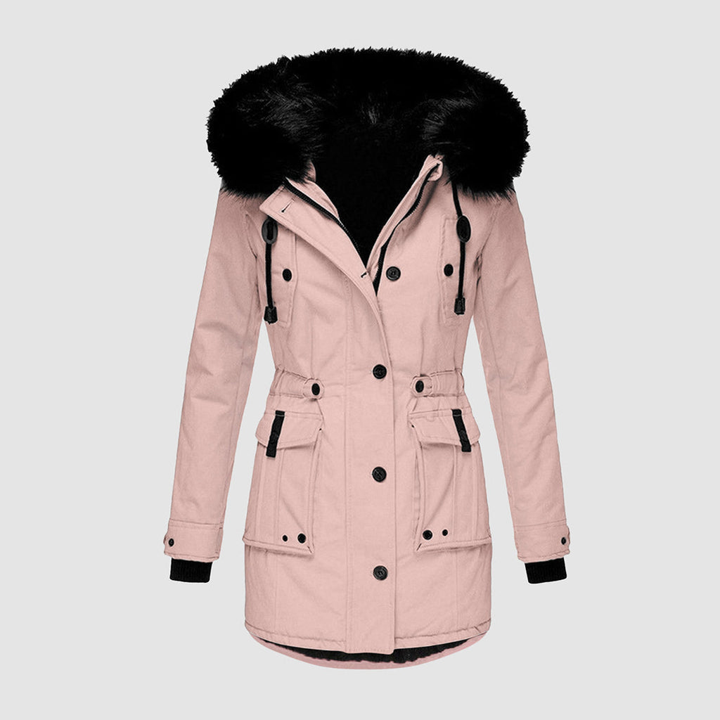 Women's Waterproof Quilted Coat – Hooded Padded Longline Winter Jacket
