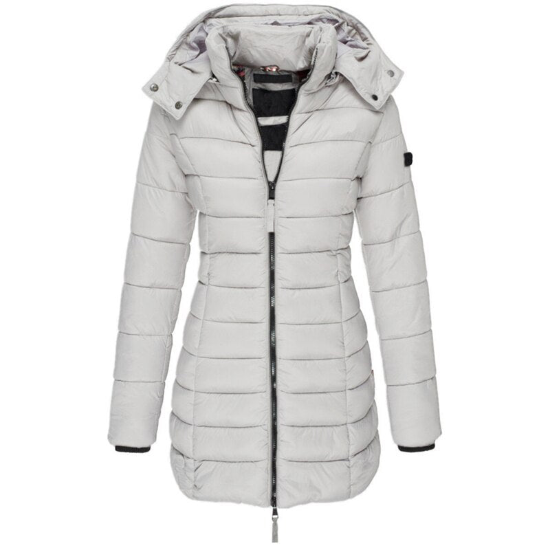 Women's Insulated Puffer Jacket – Hooded Zip-Up Cold Weather Jacket