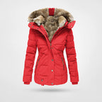 Women's Hooded Puffer Jacket – Mid-Length Quilted Jacket