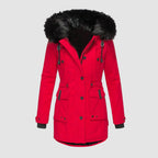 Women's Waterproof Quilted Coat – Hooded Padded Longline Winter Jacket