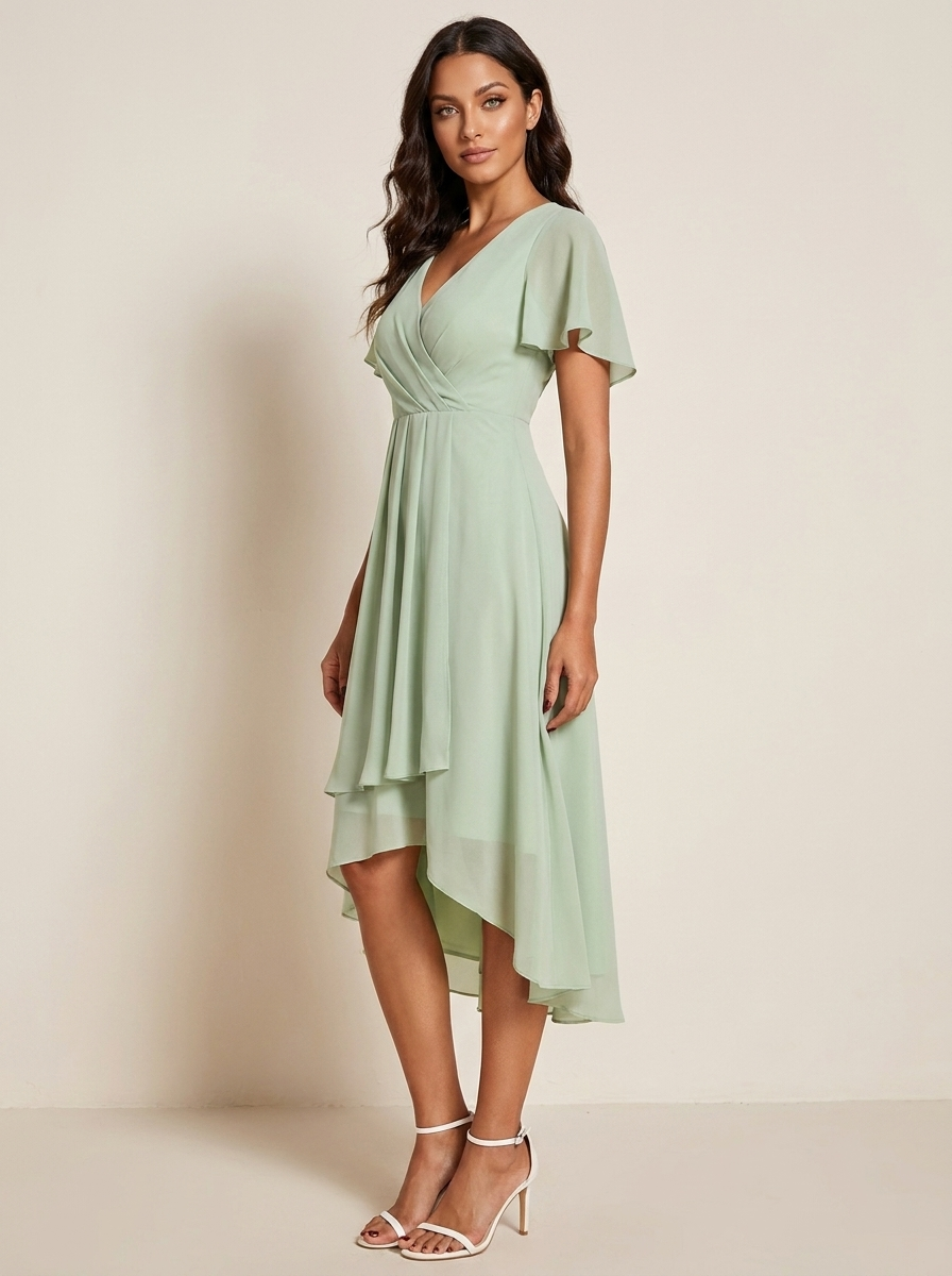 Women's Wedding Guest Midi Dress – Fitted Romantic Occasion Dress