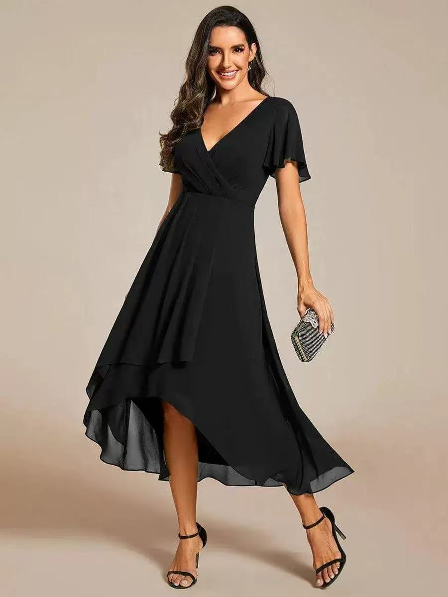 Women's Wedding Guest Midi Dress – Fitted Romantic Occasion Dress