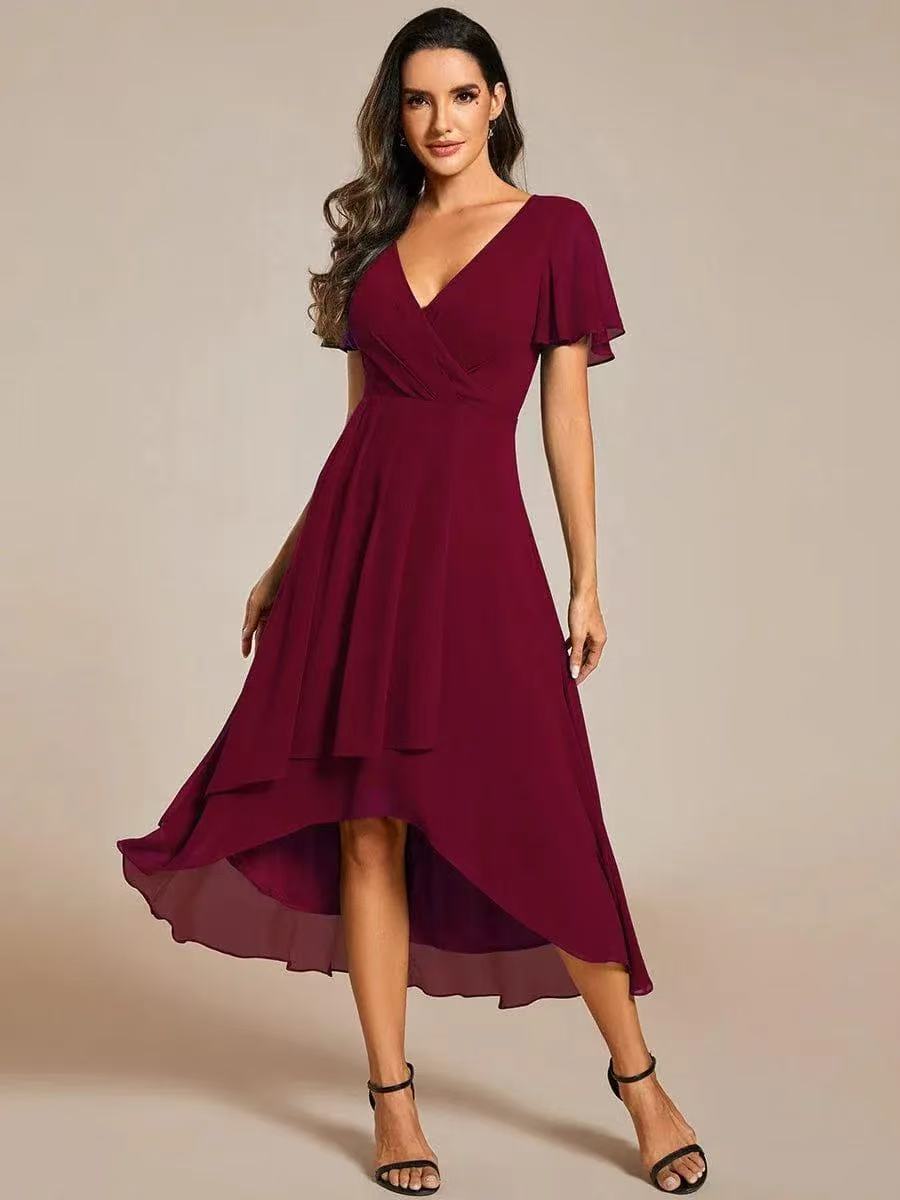 Women's Wedding Guest Midi Dress – Fitted Romantic Occasion Dress
