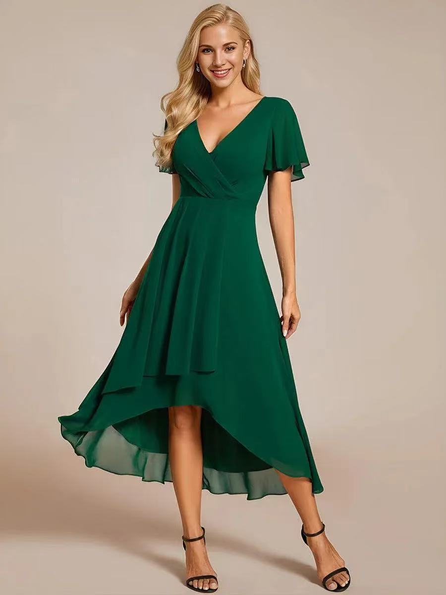 Women's Wedding Guest Midi Dress – Fitted Romantic Occasion Dress