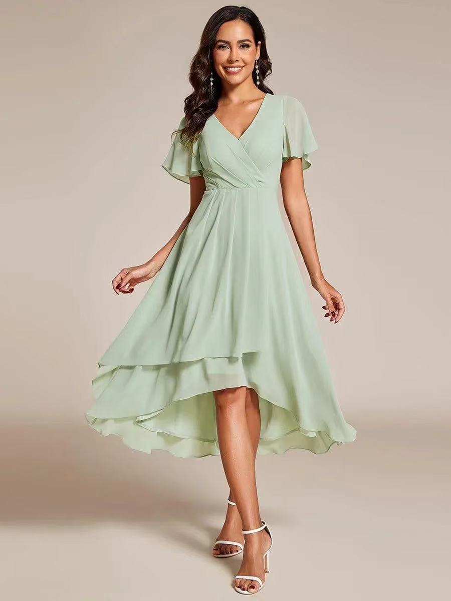 Women's Wedding Guest Midi Dress – Fitted Romantic Occasion Dress