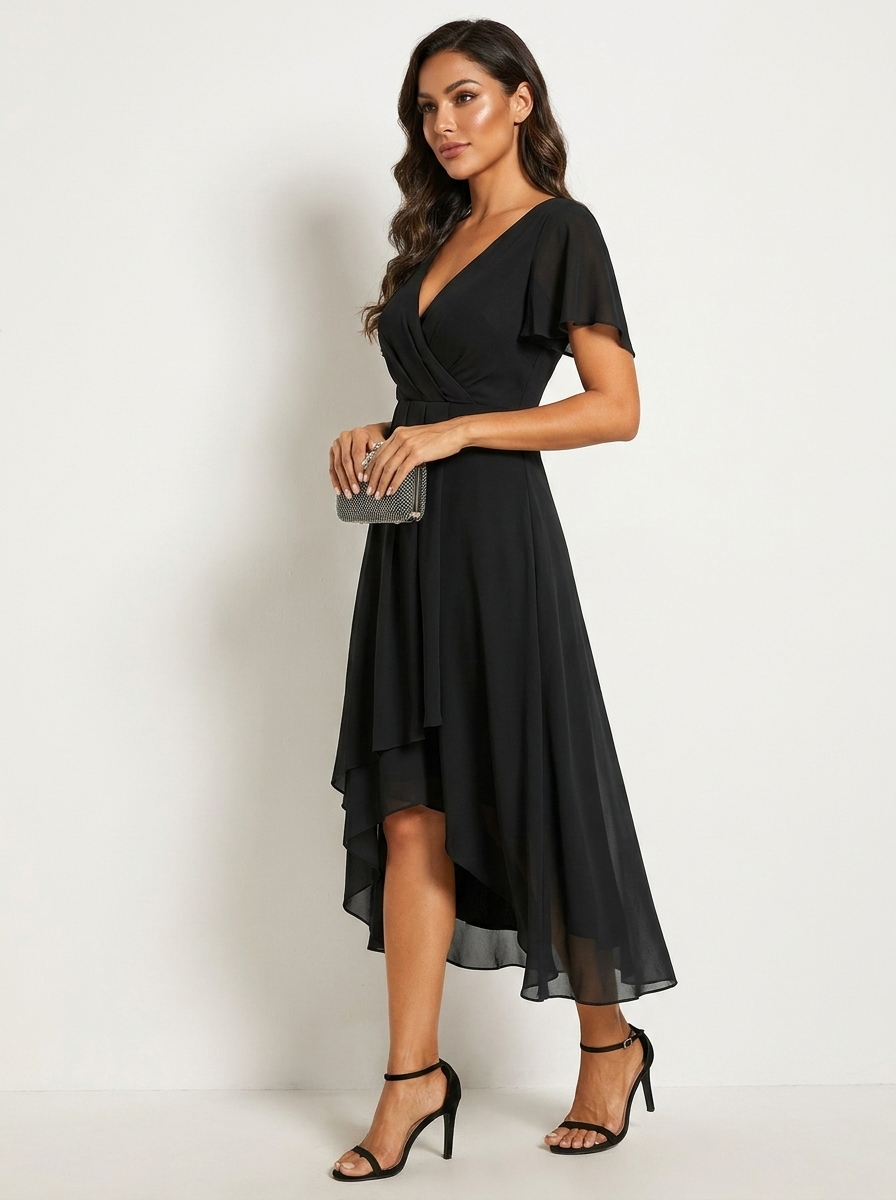 Women's Wedding Guest Midi Dress – Fitted Romantic Occasion Dress