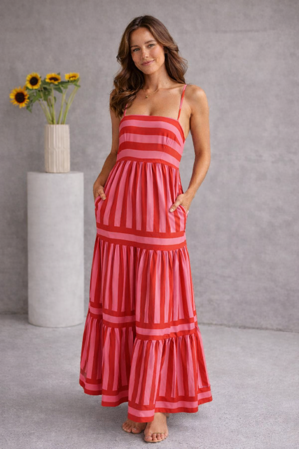 Women's Striped Maxi Dress – Vacation Summer Dress
