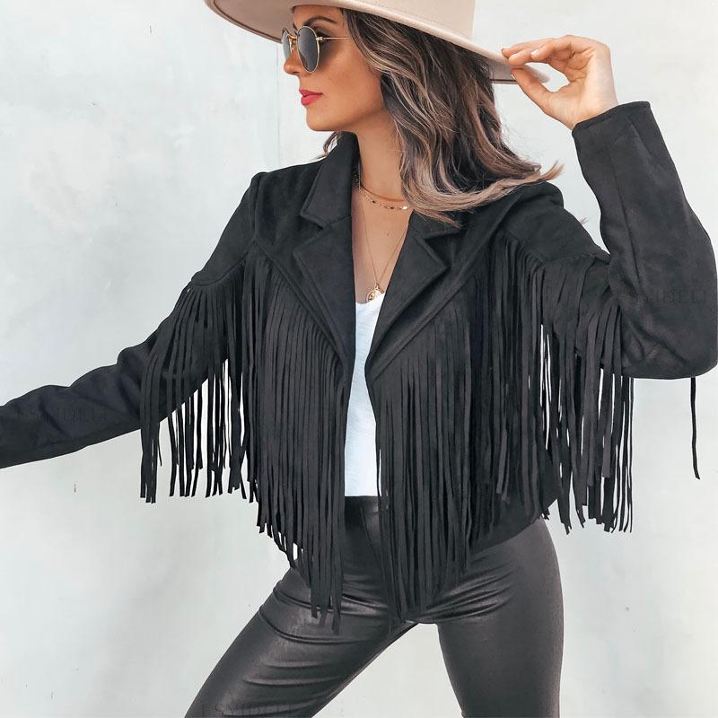 Women's Cropped Fringe Jacket – Statement Layering Jacket