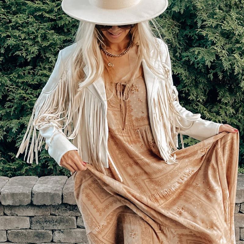 Women's Cropped Fringe Jacket – Statement Layering Jacket