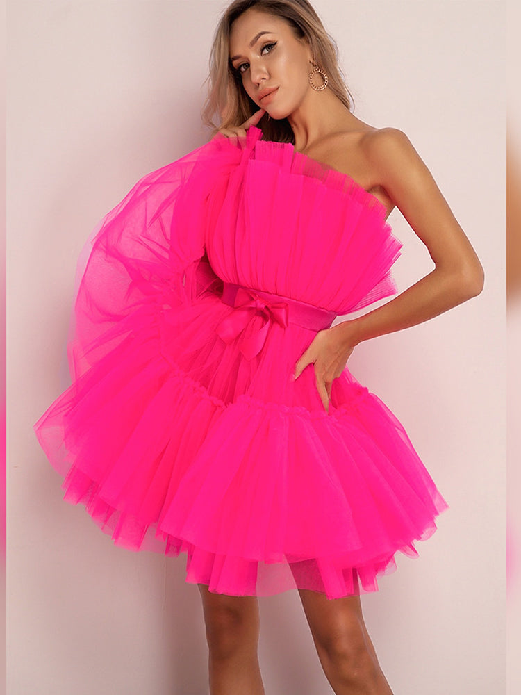 Women's Tulle Party Dress – Layered Festive Occasion Dress