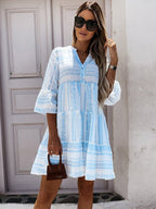 Women's Boho Ruffle Dress – Colourful Printed Summer Dress