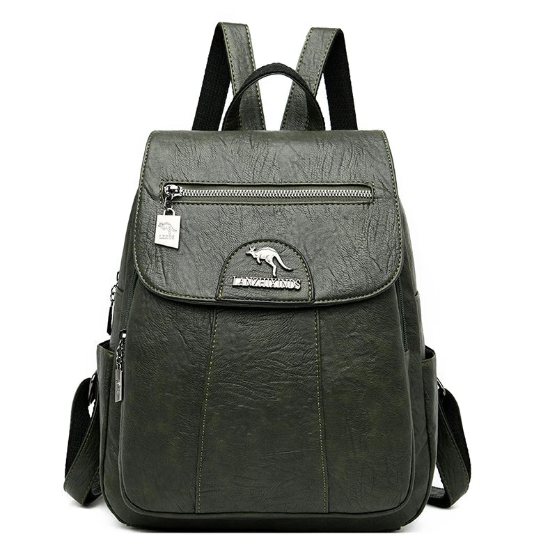 Women's Anti-Theft Faux Leather Backpack – Secure Everyday Backpack – Charlotte