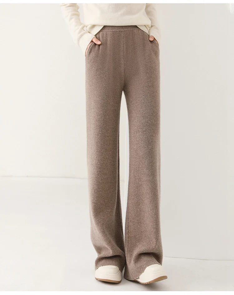 Women's Knit Pants – High Waist Wide Leg Pants