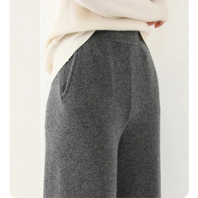 Women's Knit Pants – High Waist Wide Leg Pants