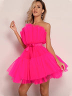 Women's Tulle Party Dress – Layered Festive Occasion Dress