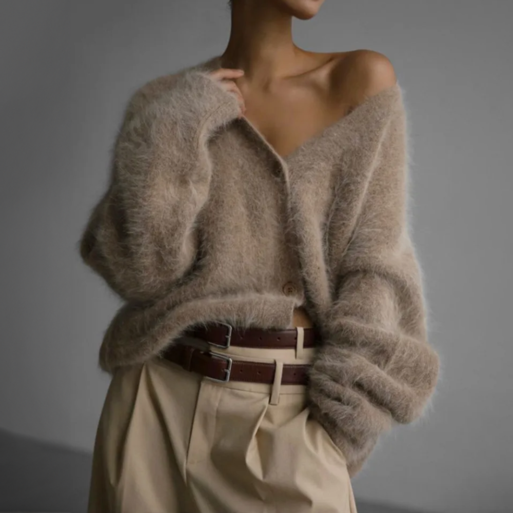 Women's Structured Statement Cardigan – Refined Long Sleeve Cardigan