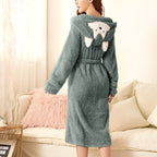 Tamsyn | Thick Flannel Hooded Bathrobe