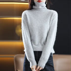 Women's Classic Turtleneck Sweater – Soft High Neck Winter Pullover