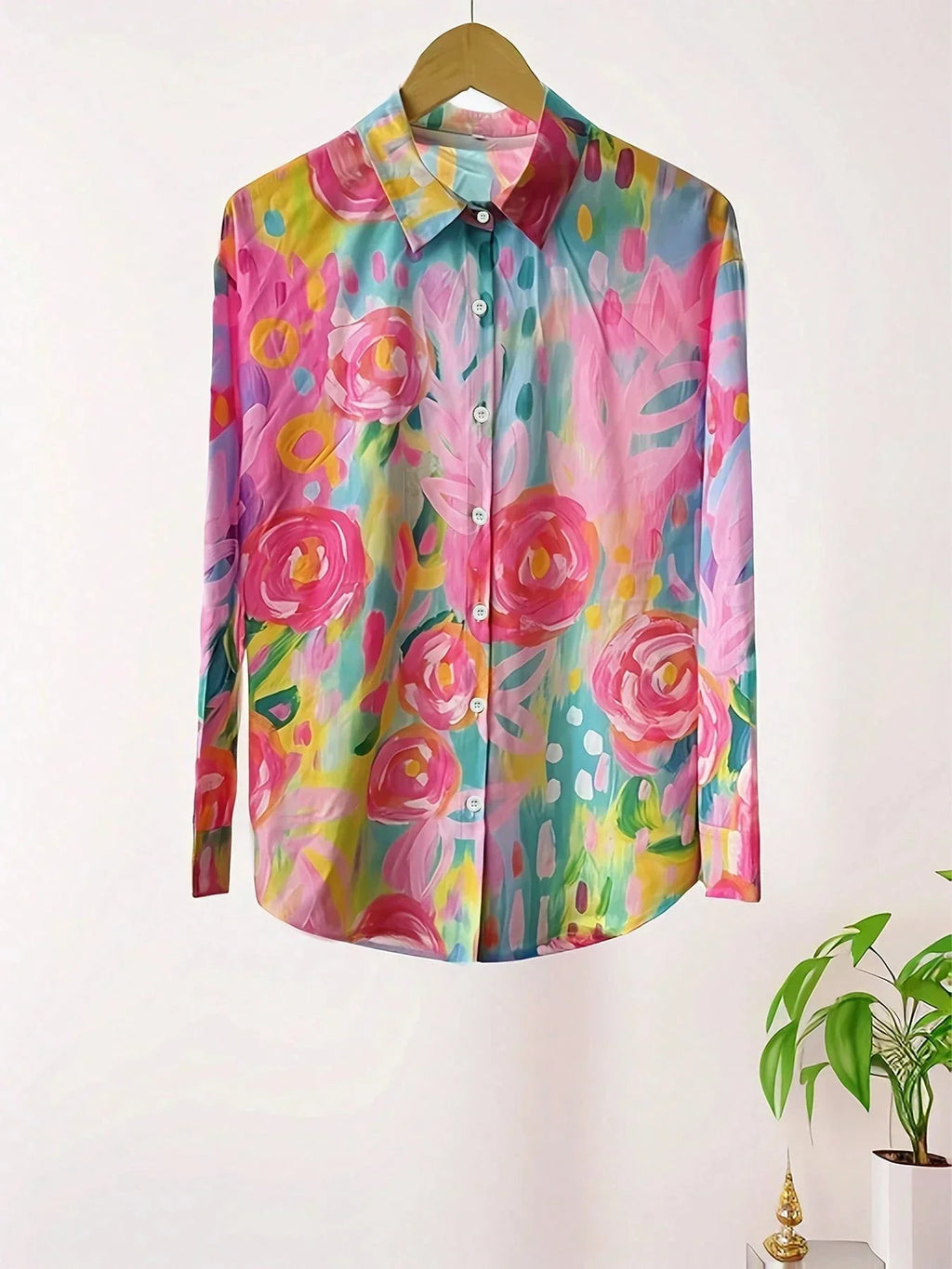 Women's Printed Relaxed Blouse – Lightweight Summer Blouse