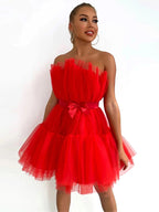 Women's Tulle Party Dress – Layered Festive Occasion Dress