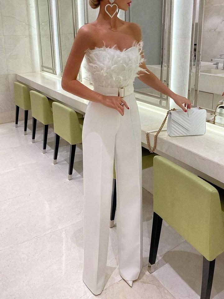 Women's Wide Leg Evening Jumpsuit – Flowy Formal Cocktail Party Jumpsuit