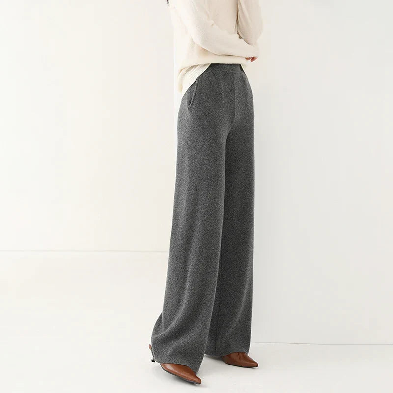 Women's Knit Pants – High Waist Wide Leg Pants