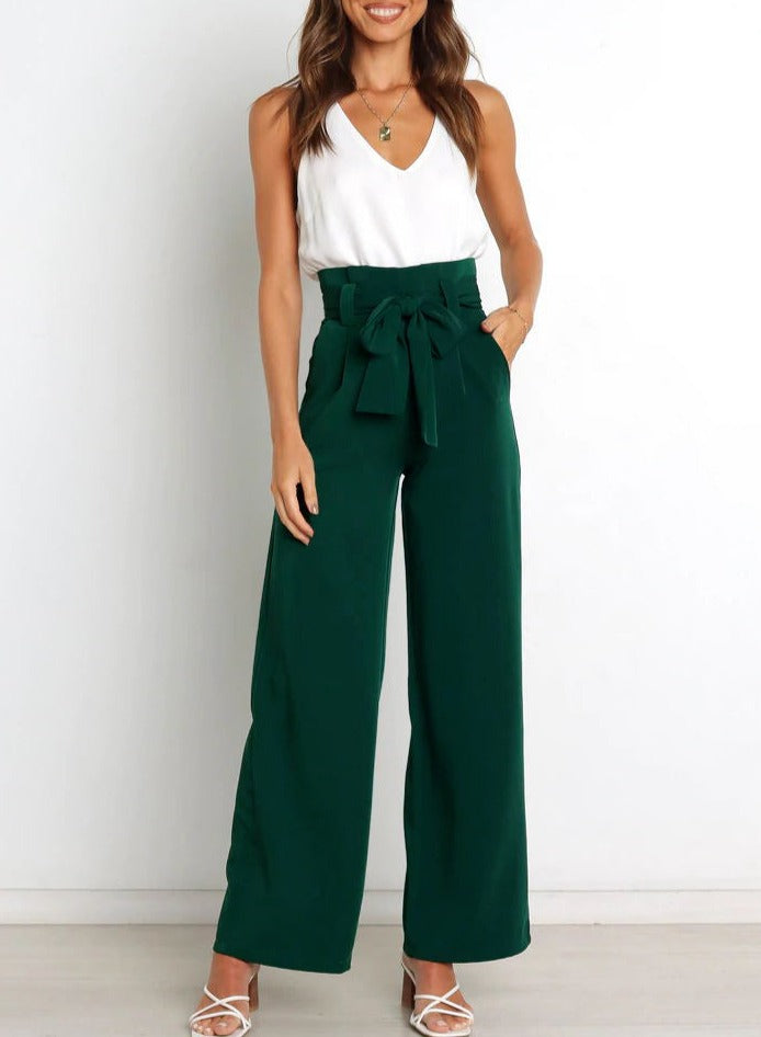 Women's Tailored Wide Leg Pants – High Waist Flowy Dress Trousers