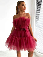 Women's Tulle Party Dress – Layered Festive Occasion Dress