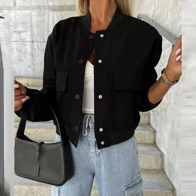 Women's Structured Short Jacket – Tailored Casual Everyday Jacket