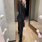 Women's Sparkly Glitter Jumpsuit – Formal Evening Party Jumpsuit