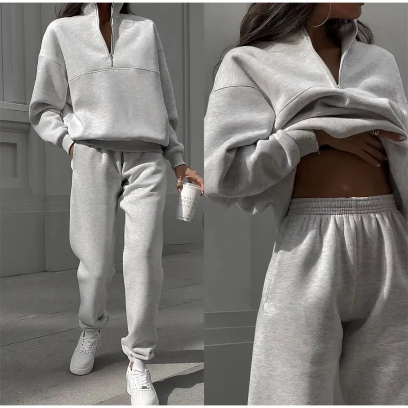 Women's Wide Leg Lounge Set – Relaxed Top & High Waist Pants