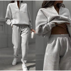 Women's Wide Leg Lounge Set – Relaxed Top & High Waist Pants
