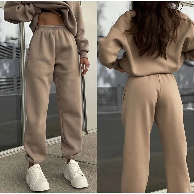 Women's Wide Leg Lounge Set – Relaxed Top & High Waist Pants