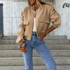 Women's Structured Short Jacket – Tailored Casual Everyday Jacket