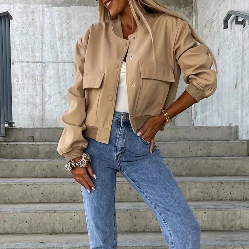 Women's Structured Short Jacket – Tailored Casual Everyday Jacket