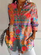 Women's Printed Relaxed Blouse – Lightweight Summer Blouse