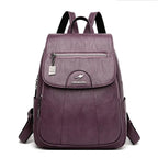 Women's Anti-Theft Faux Leather Backpack – Secure Everyday Backpack – Charlotte