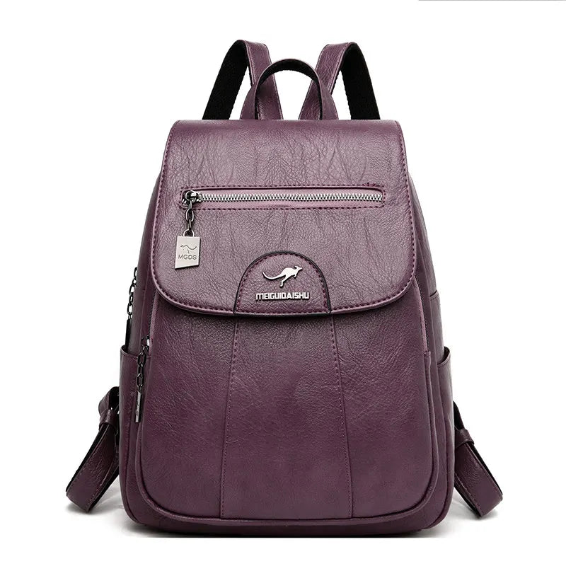 Women's Anti-Theft Faux Leather Backpack – Secure Everyday Backpack – Charlotte