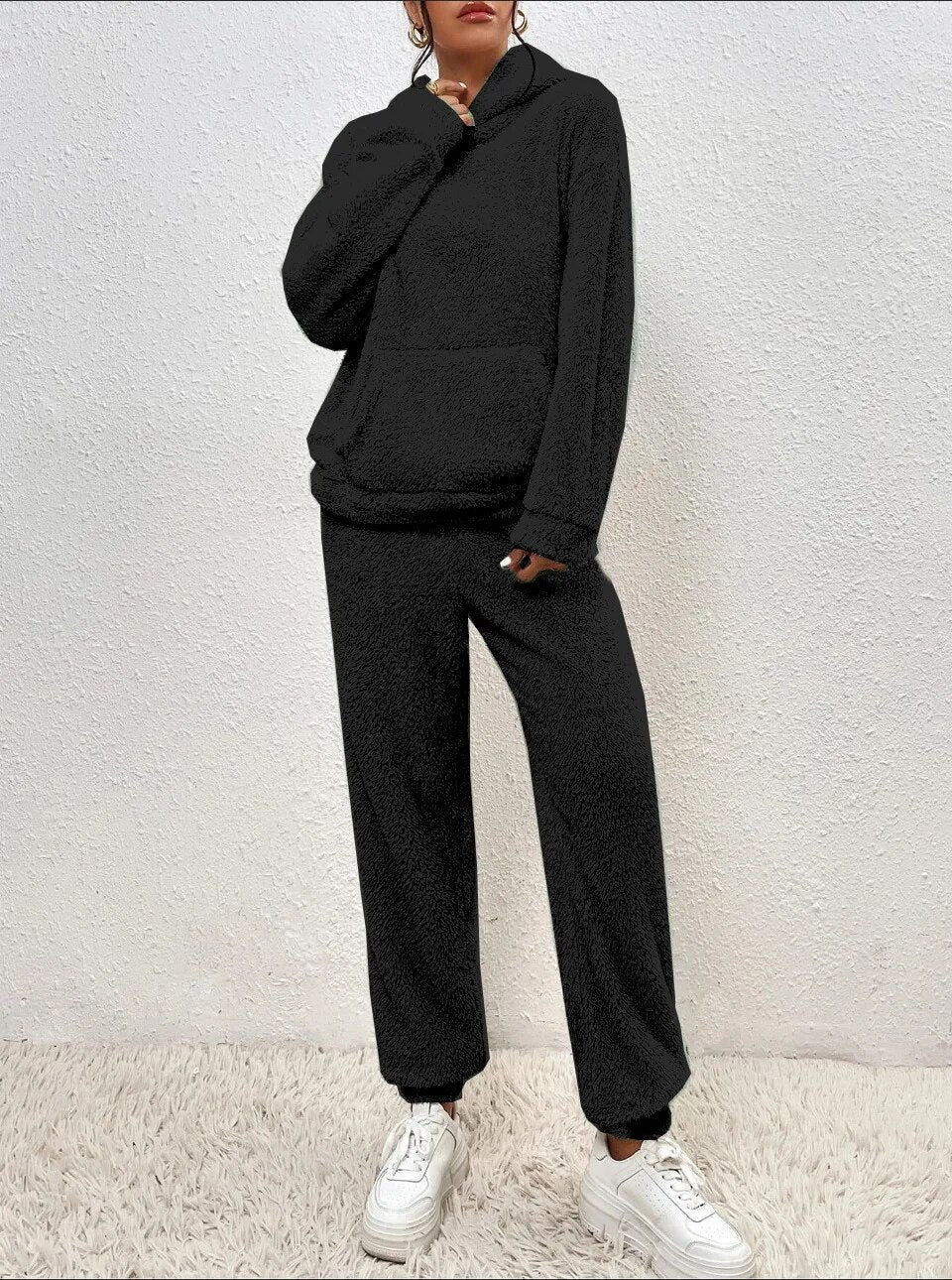 Women's Teddy Lounge Set – Hooded Cozy House Suit