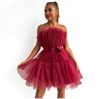 Women's Tulle Party Dress – Layered Festive Occasion Dress