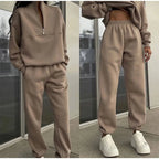 Women's Wide Leg Lounge Set – Relaxed Top & High Waist Pants