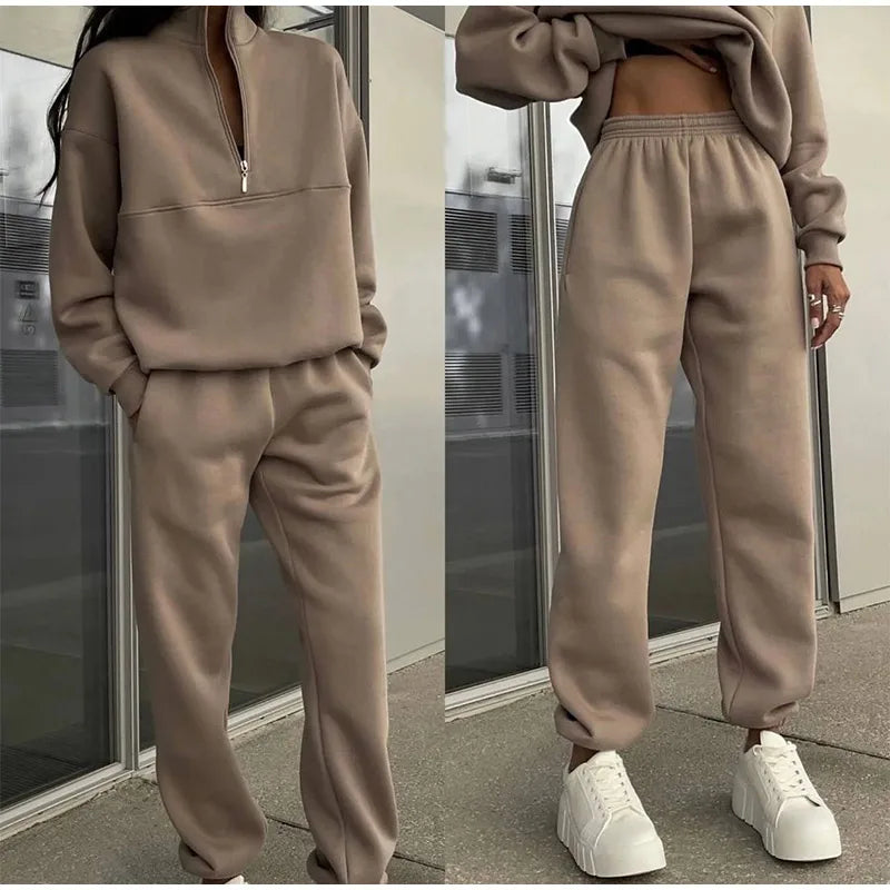 Women's Wide Leg Lounge Set – Relaxed Top & High Waist Pants