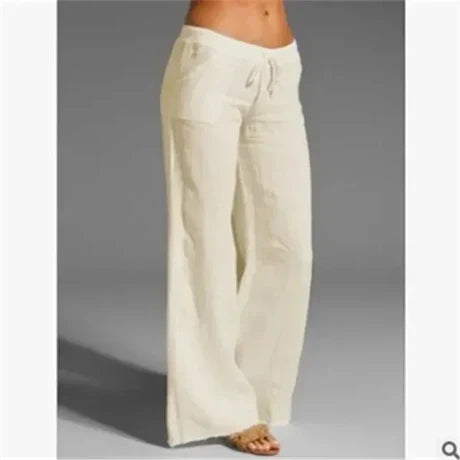 Women's Relaxed Linen Pants – Casual Wide Leg Pants