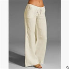Women's Relaxed Linen Pants – Casual Wide Leg Pants